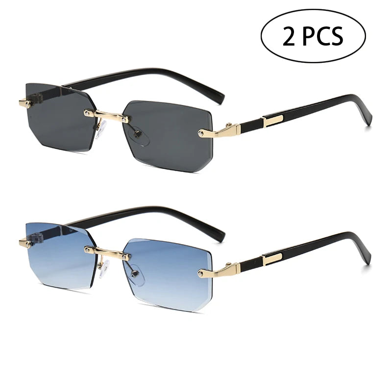 Lunettes de Soleil Rectangulaires Sans Monture UV400 | Homme & Femme