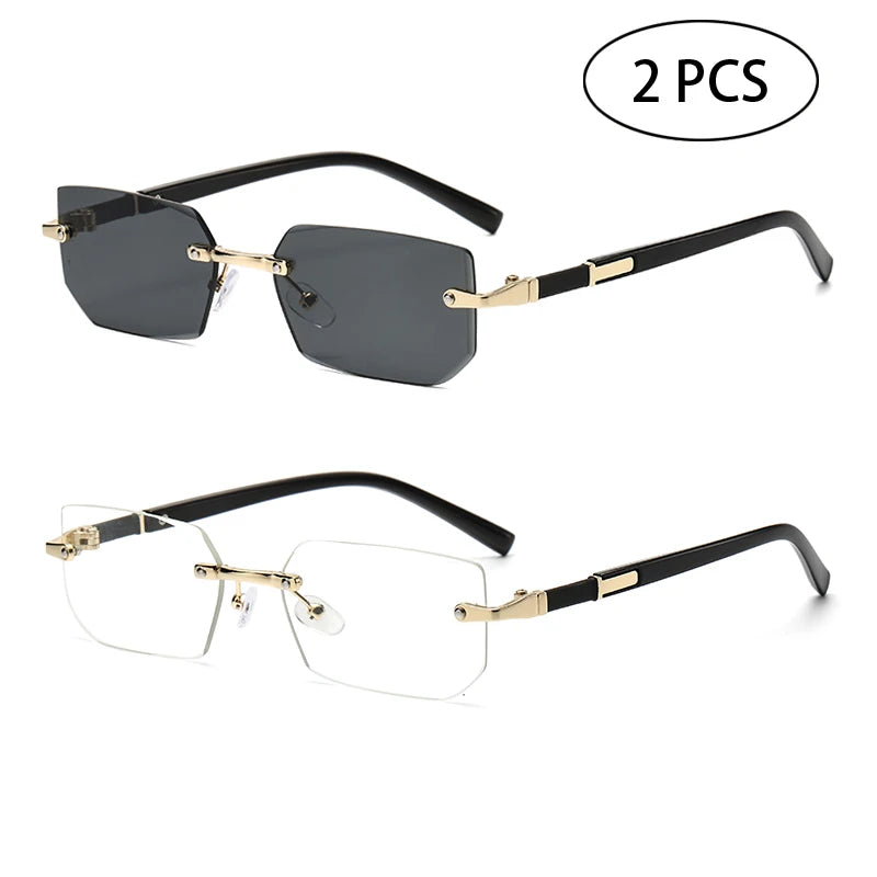 Lunettes de Soleil Rectangulaires Sans Monture UV400 | Homme & Femme