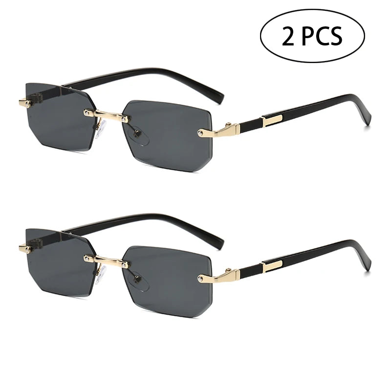 Lunettes de Soleil Rectangulaires Sans Monture UV400 | Homme & Femme
