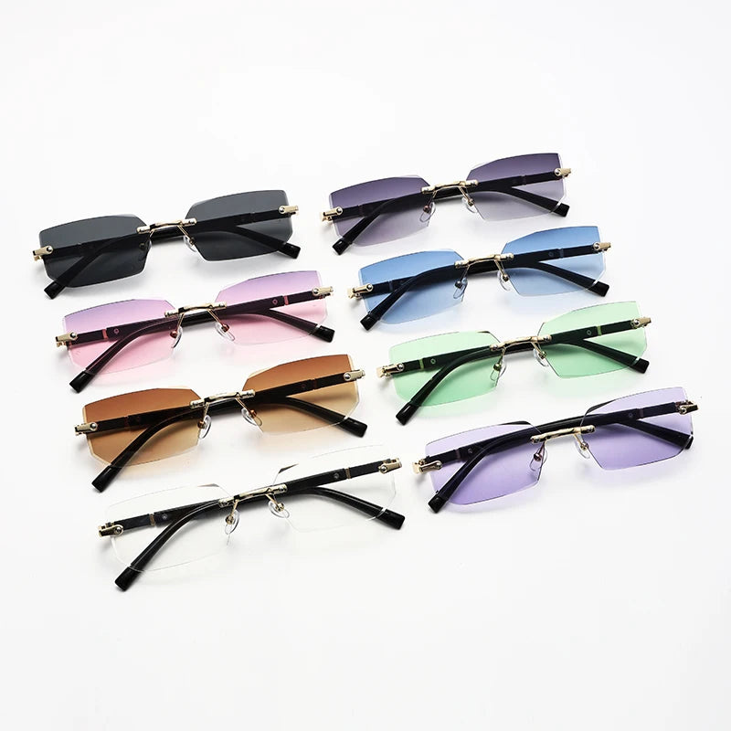 Lunettes de Soleil Rectangulaires Sans Monture UV400 | Homme & Femme